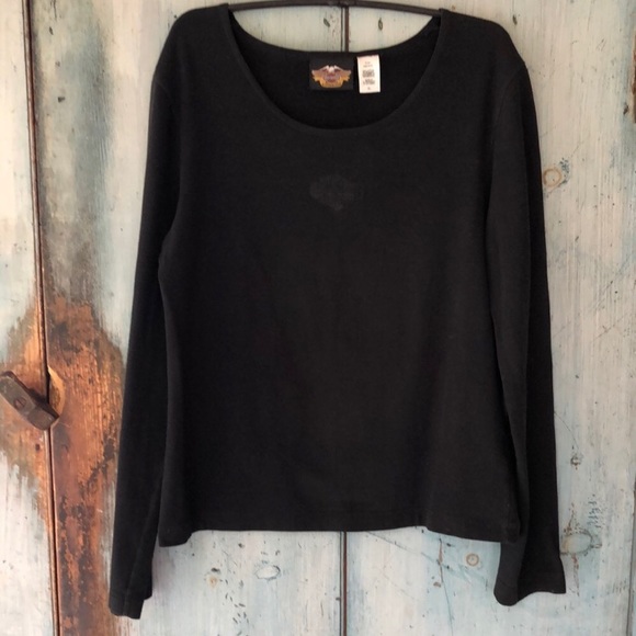 Harley-Davidson women’s black top with insignia center front - Picture 2 of 12